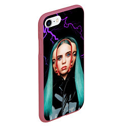 Чехол iPhone 7/8 матовый BILLIE EILISH, цвет: 3D-малиновый — фото 2