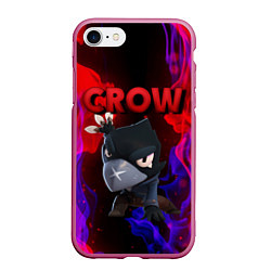 Чехол iPhone 7/8 матовый Brawl Stars CROW, цвет: 3D-малиновый