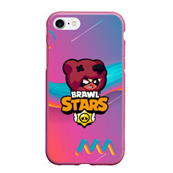 Чехол iPhone 7/8 матовый BRAWL STARS NITA, цвет: 3D-малиновый