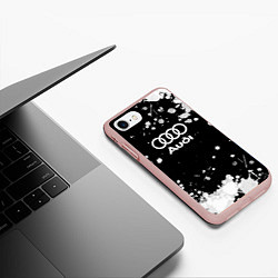 Чехол iPhone 7/8 матовый Ауди, цвет: 3D-светло-розовый — фото 2