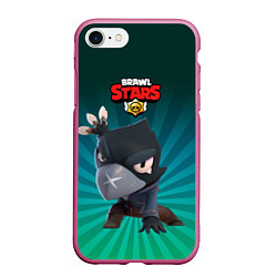 Чехол iPhone 7/8 матовый Brawl Stars Crow, цвет: 3D-малиновый