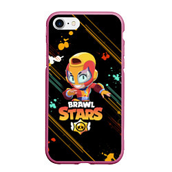 Чехол iPhone 7/8 матовый BRAWL STARS MAX, цвет: 3D-малиновый