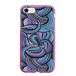 Чехол iPhone 7/8 матовый Абстрактные краски, цвет: 3D-малиновый