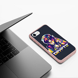 Чехол iPhone 7/8 матовый Apex Legends Crypto, цвет: 3D-светло-розовый — фото 2