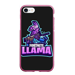 Чехол iPhone 7/8 матовый Fortnite LLAMA, цвет: 3D-малиновый