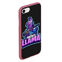 Чехол iPhone 7/8 матовый Fortnite LLAMA, цвет: 3D-малиновый — фото 2