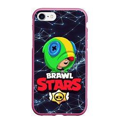 Чехол iPhone 7/8 матовый Brawl Stars - Leon, цвет: 3D-малиновый
