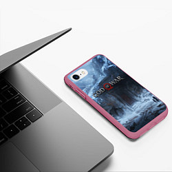 Чехол iPhone 7/8 матовый GOD OF WAR, цвет: 3D-малиновый — фото 2