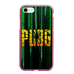 Чехол iPhone 7/8 матовый PUBG - Королевская битва, цвет: 3D-малиновый