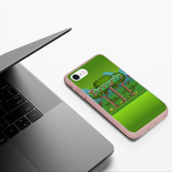 Чехол iPhone 7/8 матовый Terraria, цвет: 3D-светло-розовый — фото 2