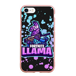 Чехол iPhone 7/8 матовый Fortnite LLAMA, цвет: 3D-светло-розовый
