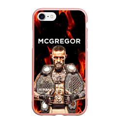 Чехол iPhone 7/8 матовый CONOR McGREGOR, цвет: 3D-светло-розовый