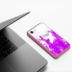 Чехол iPhone 7/8 матовый LIL PEEP FIRE, цвет: 3D-малиновый — фото 2