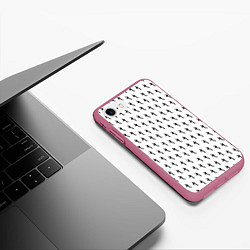 Чехол iPhone 7/8 матовый LiL PEEP Pattern, цвет: 3D-малиновый — фото 2