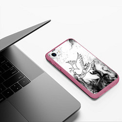 Чехол iPhone 7/8 матовый LIL PEEP CRY BABY, цвет: 3D-малиновый — фото 2