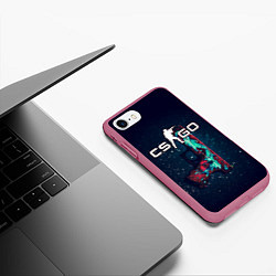 Чехол iPhone 7/8 матовый Counter Strike, цвет: 3D-малиновый — фото 2