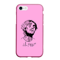 Чехол iPhone 7/8 матовый LIL PEEP, цвет: 3D-малиновый