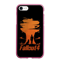 Чехол iPhone 7/8 матовый Fallout 4, цвет: 3D-малиновый