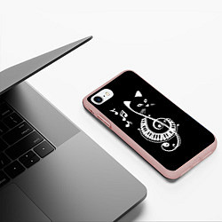 Чехол iPhone 7/8 матовый Музыкальный кот, цвет: 3D-светло-розовый — фото 2