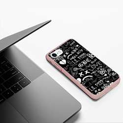 Чехол iPhone 7/8 матовый LIL PEEP LOGOBOMBING, цвет: 3D-светло-розовый — фото 2