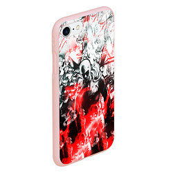 Чехол iPhone 7/8 матовый One-Punch Man Collage, цвет: 3D-светло-розовый — фото 2