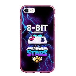 Чехол iPhone 7/8 матовый Brawl Stars 8-BIT, цвет: 3D-малиновый