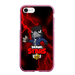 Чехол iPhone 7/8 матовый Brawl Stars CROW, цвет: 3D-малиновый