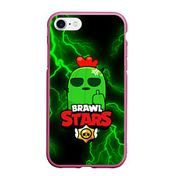 Чехол iPhone 7/8 матовый Brawl Stars, цвет: 3D-малиновый