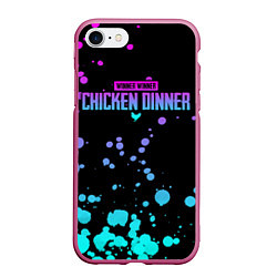 Чехол iPhone 7/8 матовый Chicken Dinner, цвет: 3D-малиновый