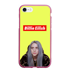 Чехол iPhone 7/8 матовый BILLIE EILISH, цвет: 3D-малиновый