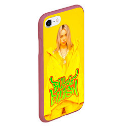 Чехол iPhone 7/8 матовый BILLIE EILISH, цвет: 3D-малиновый — фото 2