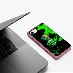 Чехол iPhone 7/8 матовый BRAWL STARS LEON, цвет: 3D-малиновый — фото 2