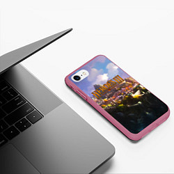 Чехол iPhone 7/8 матовый HEROES 3, цвет: 3D-малиновый — фото 2