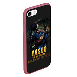 Чехол iPhone 7/8 матовый Yasuo, цвет: 3D-малиновый — фото 2