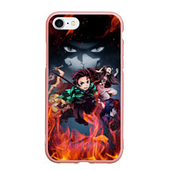 Чехол iPhone 7/8 матовый KIMETSU NO YAIBA, цвет: 3D-светло-розовый