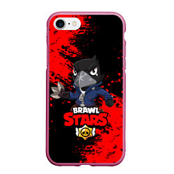 Чехол iPhone 7/8 матовый Brawl Stars Crow, цвет: 3D-малиновый