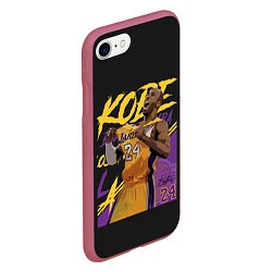 Чехол iPhone 7/8 матовый Kobe Bryant, цвет: 3D-малиновый — фото 2