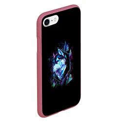 Чехол iPhone 7/8 матовый Wolf, цвет: 3D-малиновый — фото 2