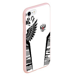 Чехол iPhone 7/8 матовый Камуфляж Россия, цвет: 3D-светло-розовый — фото 2