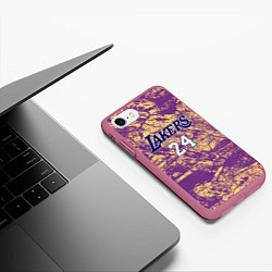 Чехол iPhone 7/8 матовый Kobe Bryant, цвет: 3D-малиновый — фото 2