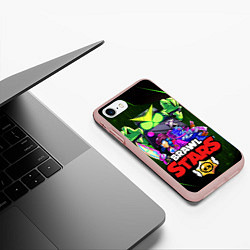 Чехол iPhone 7/8 матовый BRAWL STARS, цвет: 3D-светло-розовый — фото 2