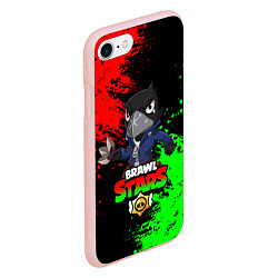 Чехол iPhone 7/8 матовый Brawl Stars Crow, цвет: 3D-светло-розовый — фото 2