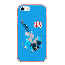 Чехол iPhone 7/8 матовый ВВС России, цвет: 3D-светло-розовый