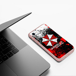 Чехол iPhone 7/8 матовый UMBRELLA CORP, цвет: 3D-светло-розовый — фото 2