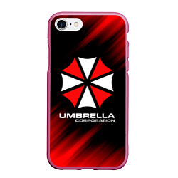 Чехол iPhone 7/8 матовый Umbrella Corporation, цвет: 3D-малиновый