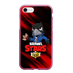 Чехол iPhone 7/8 матовый BRAWL STARS, цвет: 3D-малиновый