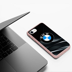 Чехол iPhone 7/8 матовый BMW, цвет: 3D-светло-розовый — фото 2