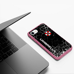 Чехол iPhone 7/8 матовый UMBRELLA CORPORATION, цвет: 3D-малиновый — фото 2