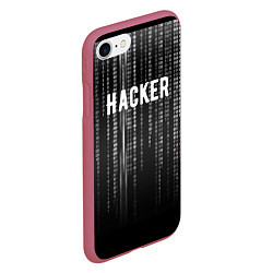 Чехол iPhone 7/8 матовый Hacker, цвет: 3D-малиновый — фото 2