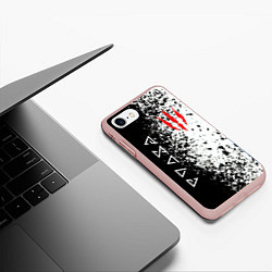 Чехол iPhone 7/8 матовый THE WITCHER, цвет: 3D-светло-розовый — фото 2